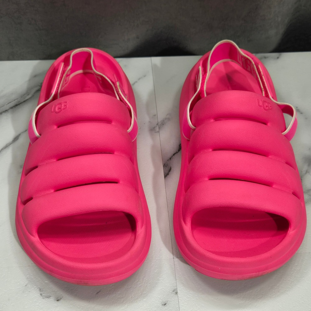 UGG Sport Yeah Womens 10 Taffy Pink Foam Platform Slingback Slides Sandals